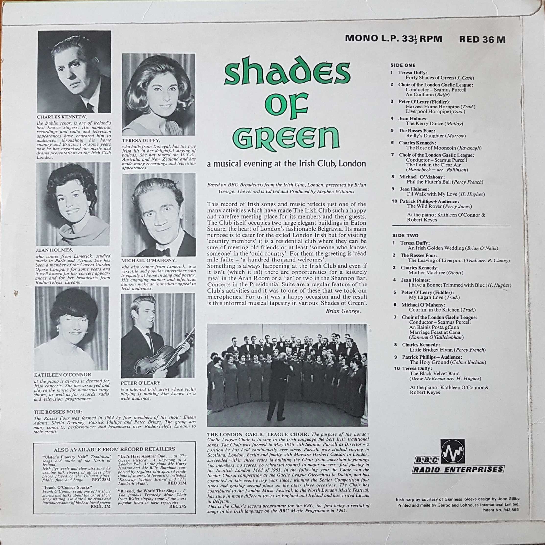 Picture of RED 36 Shades of green by artist Various from the BBC records and Tapes library